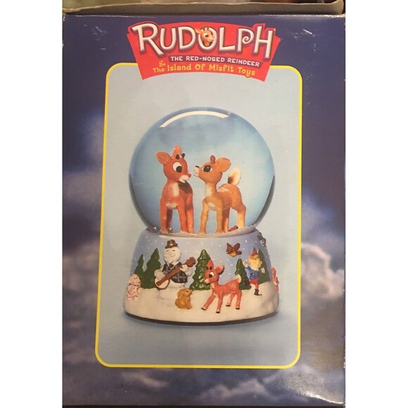 Rudolph and Clarice Island of Misfit Toys Enesco Musical Snowglobe RARE Works - Picture 3 of 6